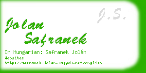 jolan safranek business card