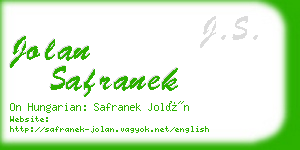 jolan safranek business card